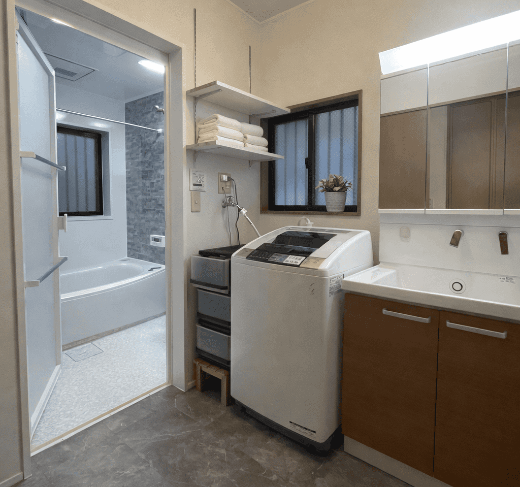 床置きゼロへ！脱衣室整理リフォーム